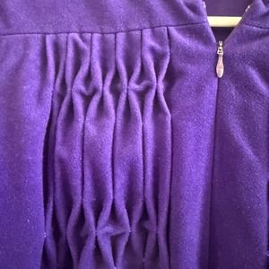 Vintage Kayser House Coat womens M Long Robe Purple Nightgown Cottagecore Modest